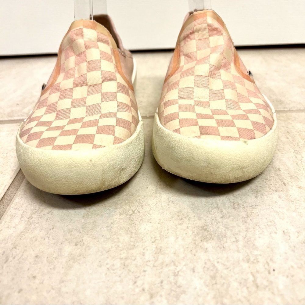 VANS Comfycush One Slip On women’s Size 9.5M Subtle Checker Peach White Barbie. - Picture 4 of 9
